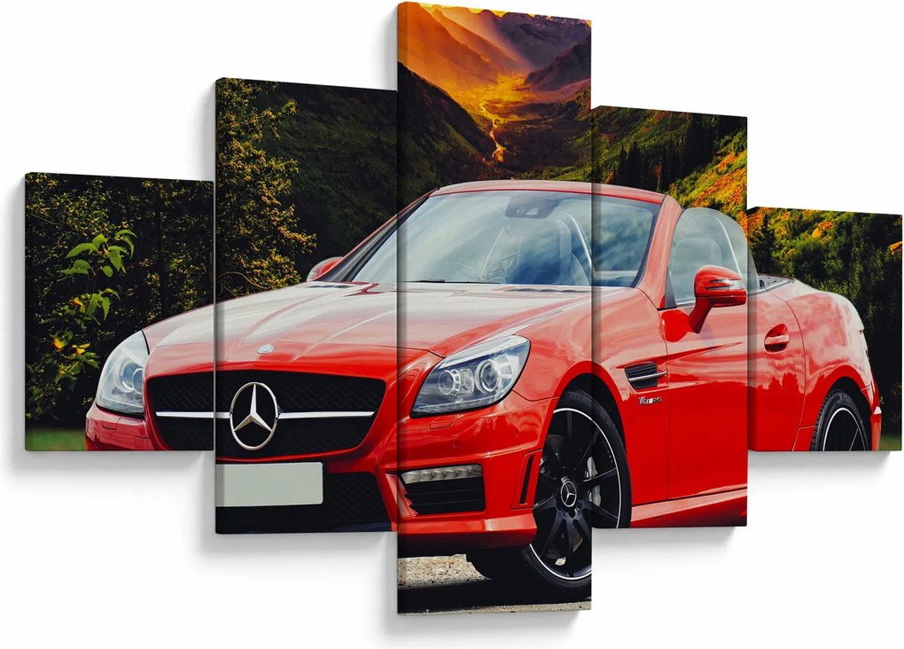 Obraz - czerwony Mercedes (125x70 cm)