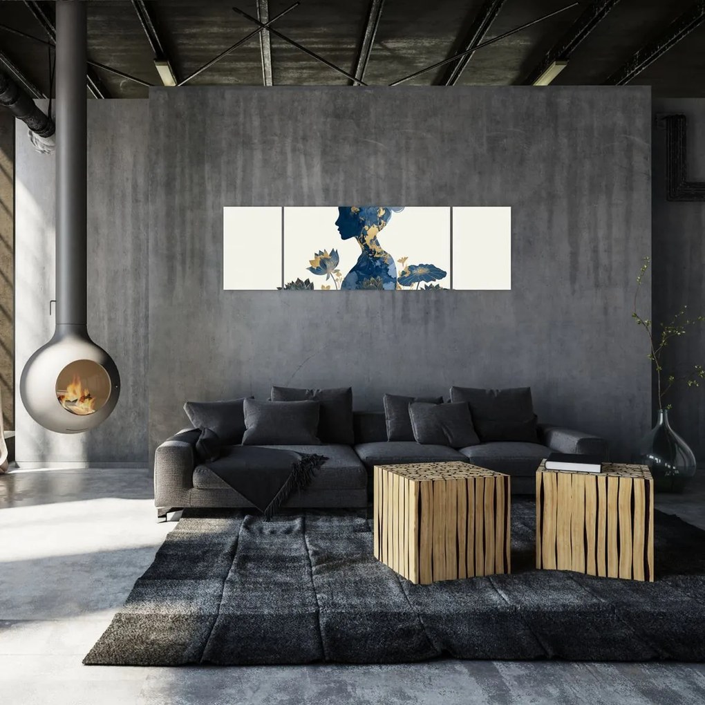 Obraz - Marmurowy profil kobiety (170x50 cm)