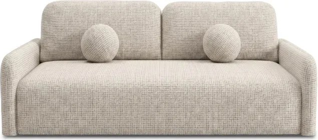 Sofa DUO Rozkładana Dwuosobowa Beżowa Szenil Japandi