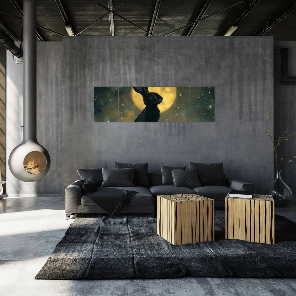 Obraz - Zając z księżycem (170x50 cm)