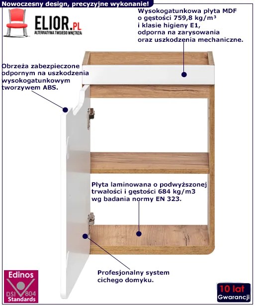 Szafka pod umywalkę wisząca Zeftox 3X - Biały