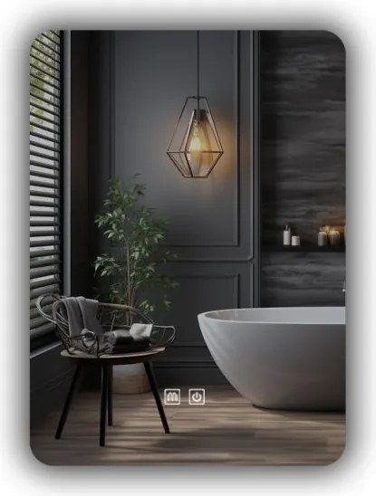 IREDA Lustro łazienkowe z oświetleniem LED, 80 x 60 cm