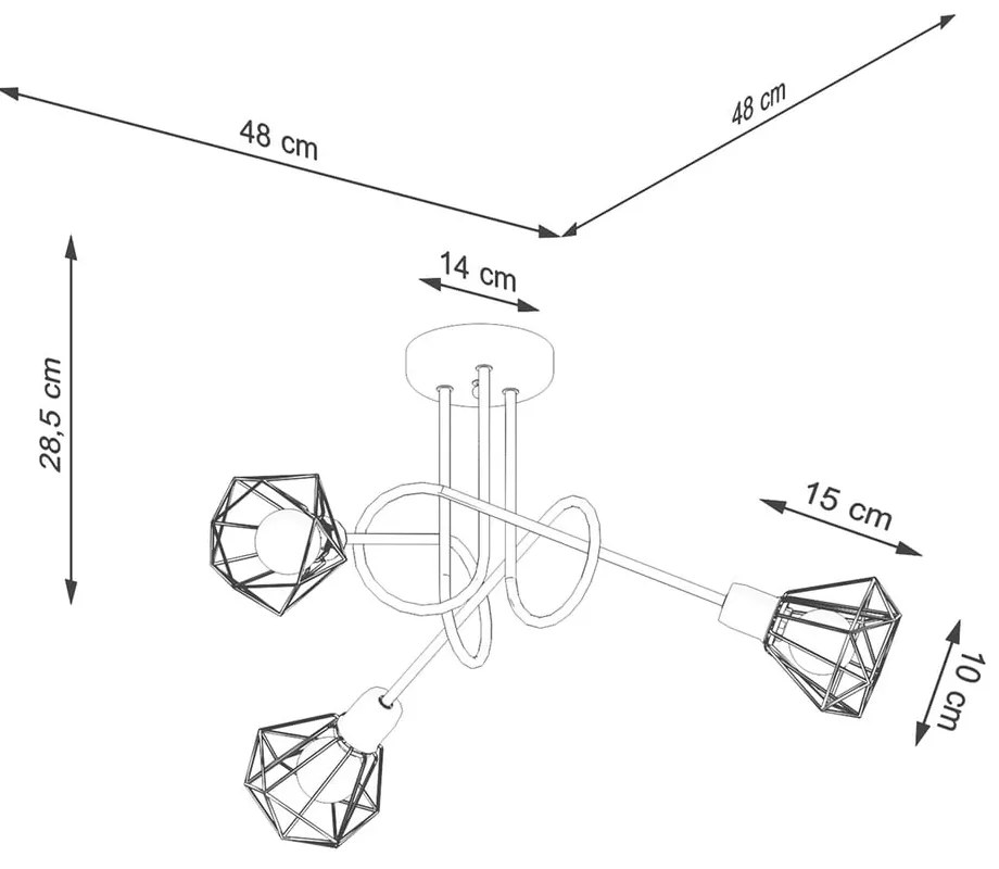 Czarna lampa sufitowa ø 10 cm Varpu – Nice Lamps