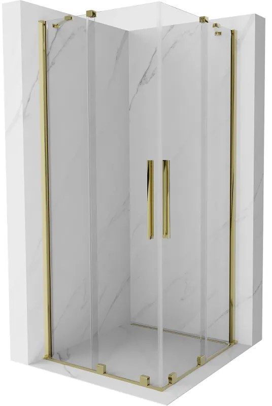 Mexen Velar Duo kabina prysznicowa rozsuwana 90 x 90 cm, transparent, złota - 871-090-090-02-50