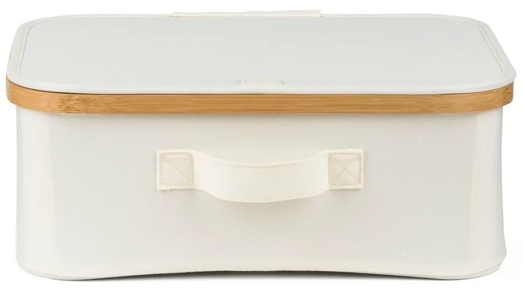 Pojemnik do przechowywania G21 40 x 30 x 15 cm, bambusowy z pokrywką, beżowy