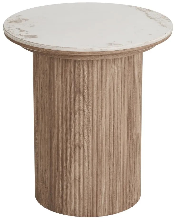 Okrągły stolik z blatem w dekorze marmuru ø 45 cm Athens – House Nordic