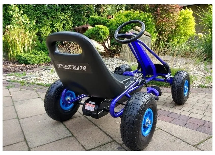 Gokart niebieski a-15 pompowane koła