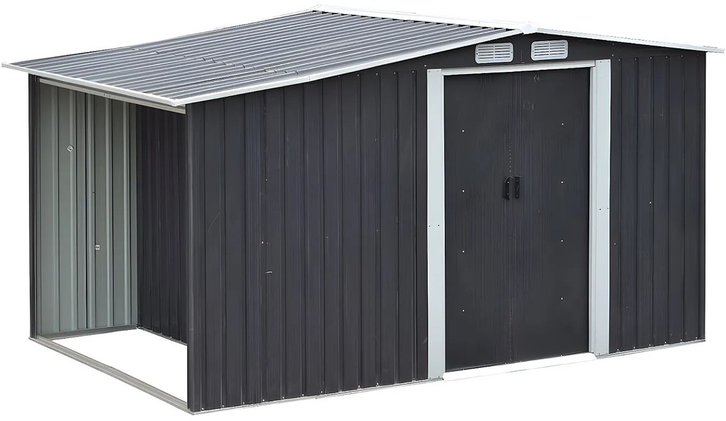 Wiata ogrodowa ze stali galwanizowanej w kolorze szarym LERY - 6m²