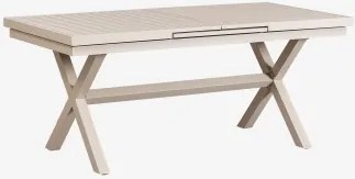 Rozkładany Prostokątny Stół Jadalniany Z Aluminium Karena Kremowa Tapioca & 180 - 240 X 90 Cm - Sklum