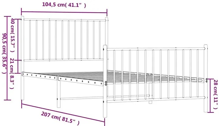 Białe metalowe łóżko rustykalne 100x200 cm F5-K53