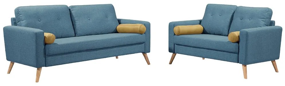 Kanapa 3+2 TATUM z tkaniny - Kolor niebieski