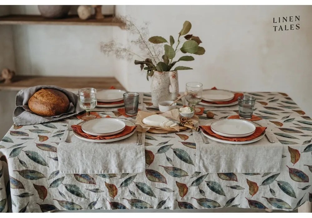 Lniany obrus 140x140 cm Golden Fall – Linen Tales