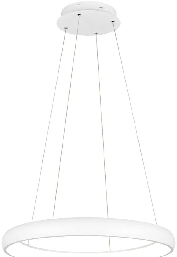 Biała lampa wisząca LED ze ściemniaczem i metalowym kloszem ø 75 cm Cardona – Trio