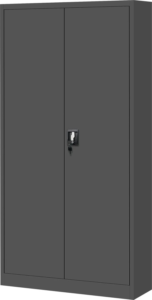 Zestaw 4x szafa biurowa metalowa na akta antracytowa, 900x1850x400 mm: JAN