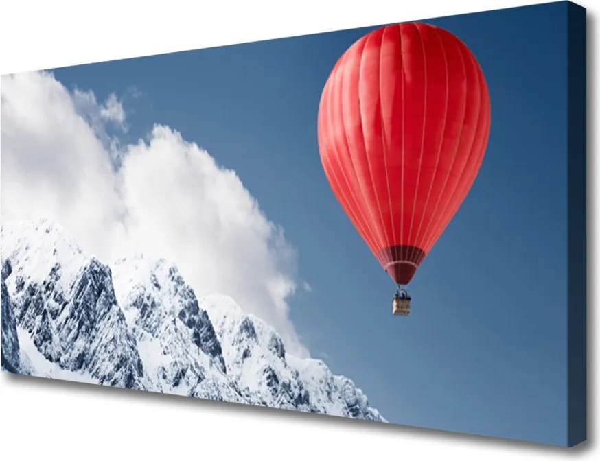 Obraz drukowany na płótnie Lot Balonem nad Śnieżnymi Alpami