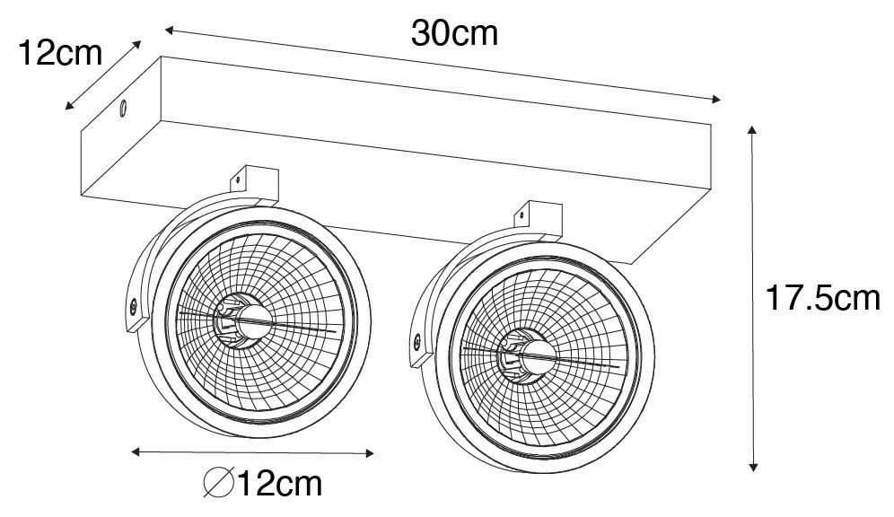 Designerski reflektor szary regulowany 2-punktowy - Go