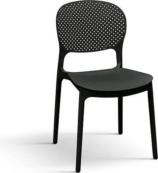 Zestaw 4 czarnych krzeseł z polipropylenu - ALICANTE