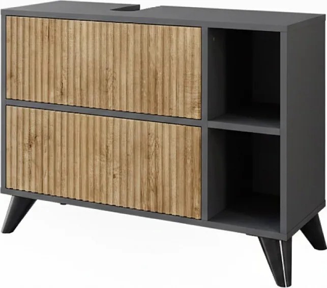 Szafka pod umywalkę antracyt/dąb górski 80x30x62 leano