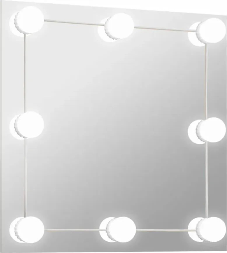 Srebrne lustro wiszące LED 50x50 cm R7-D01
