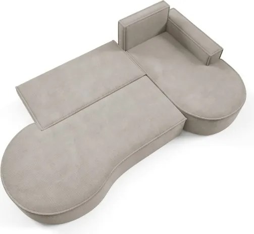 Narożnik MOLLY Prawostronny z funkcją spania, wolnostojący tkanina CURIO 11 Popielaty