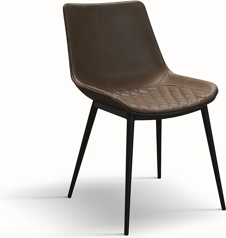 Zestaw 2 brązowych krzeseł ze sztucznej skóry - CANNES