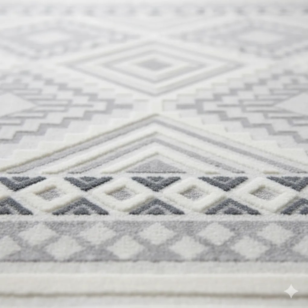 Dywan nowoczesny 3D Desire Skandynawski kremowo-szary 120 cm x 170 cm