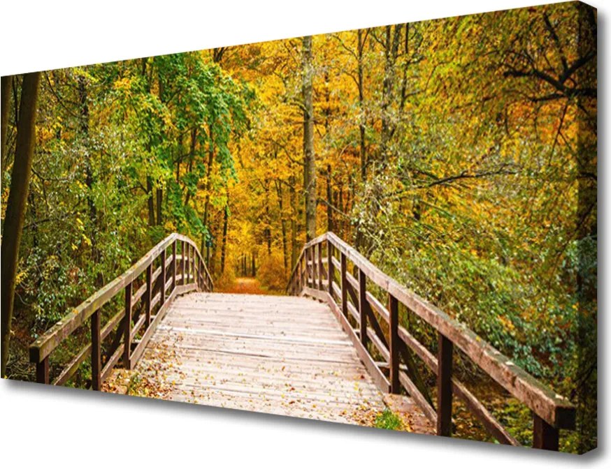 Obraz canvas Drewniany Mostek nad Potokiem