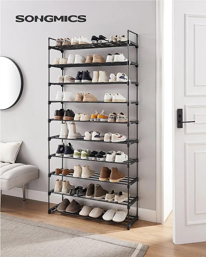 Regał na buty 30x94x206 cm Czarny