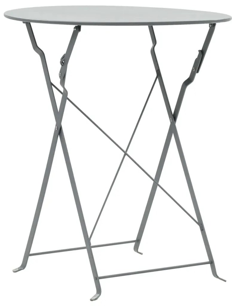Zestaw szarych metalowych mebli ogrodowych L1-N04