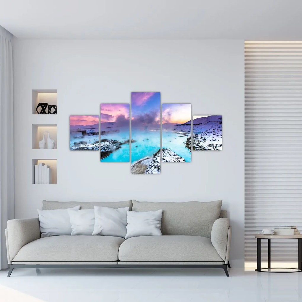 Obraz - Błękitna laguna na Islandii (125x70 cm)