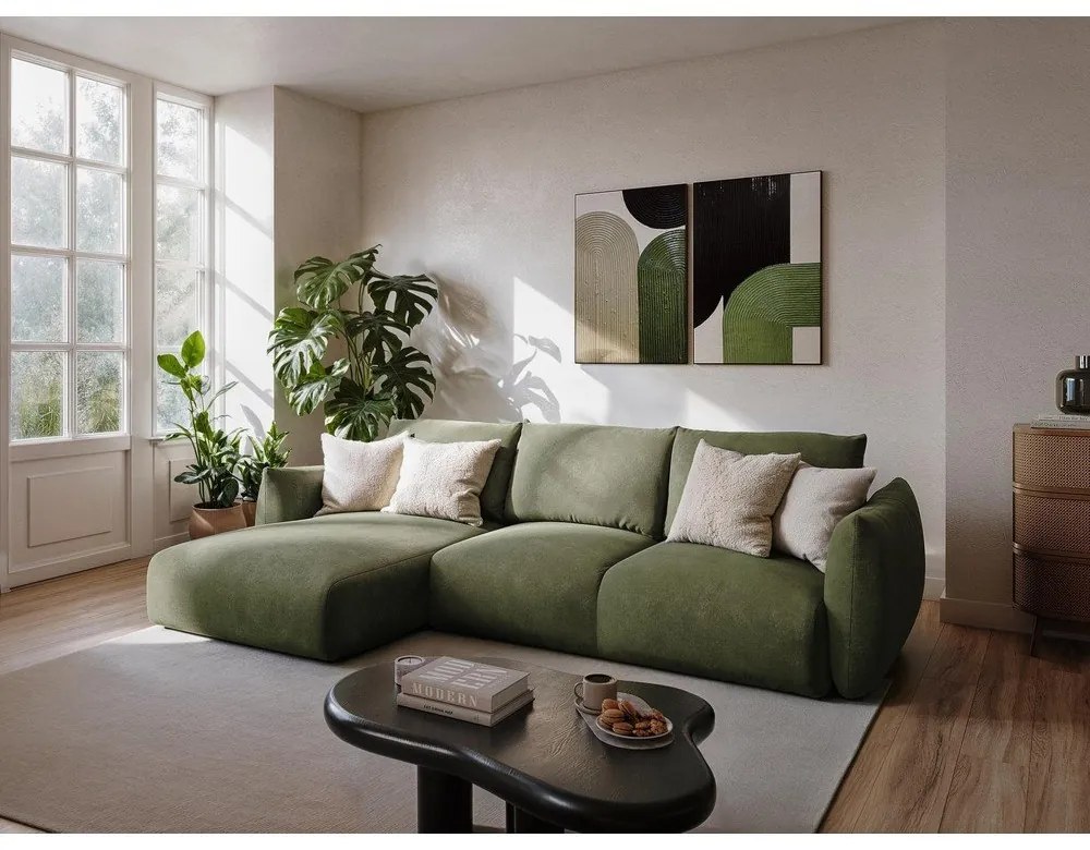 Jasnoszara rozkładana sofa 230 cm Leila – Makamii