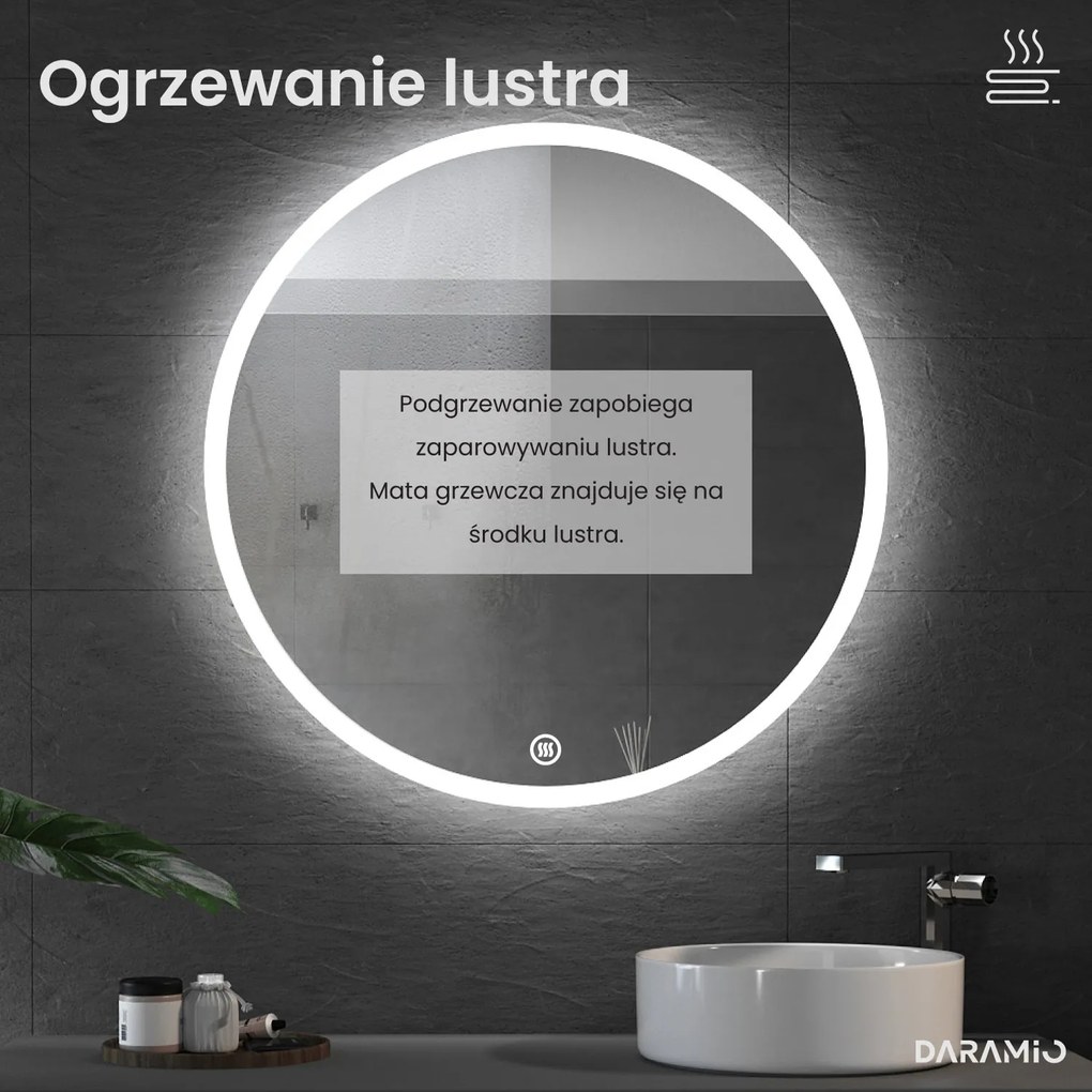Okrągłe lustro łazienkowe LED E1