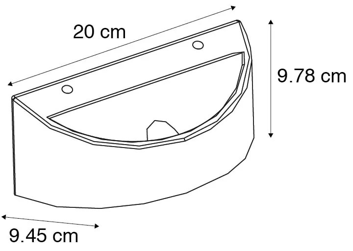 Rustykalna lampa ścienna betonowa półokrągła - Adelaide