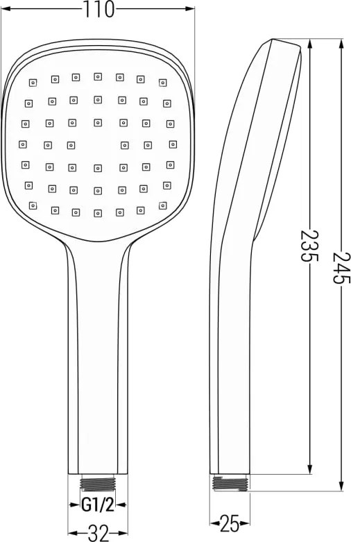 Mexen R-33 rączka prysznicowa 1-funkcyjna, chrom - 79533-00