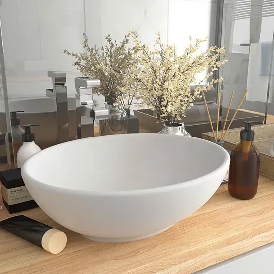 Biała ceramiczna umywalka łazienkowa - Feriks