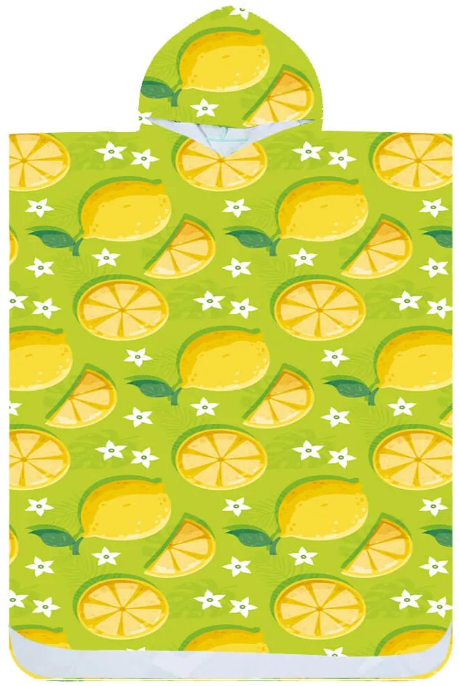 Ponczo plażowe LEMONS zielone 80x145 cm