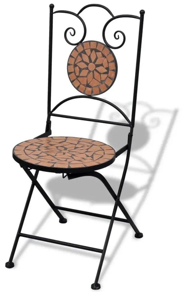 Zestaw ceramicznych krzeseł ogrodowych Zarvin - brązowy