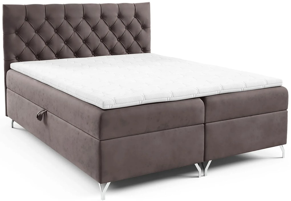 Brązowe łóżko kontynentalne 5 rozmiarów - Lunavello 3X