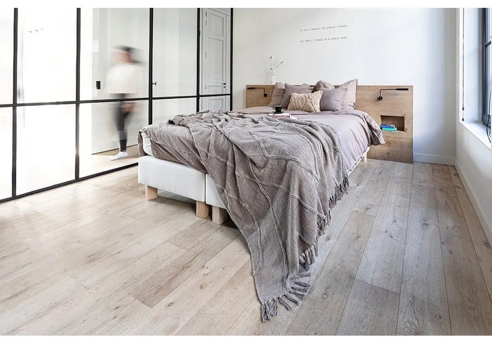 Jasnobrązowa bawełniana narzuta na łóżko dwuosobowe 250x260 cm Sahara – Tiseco Home Studio