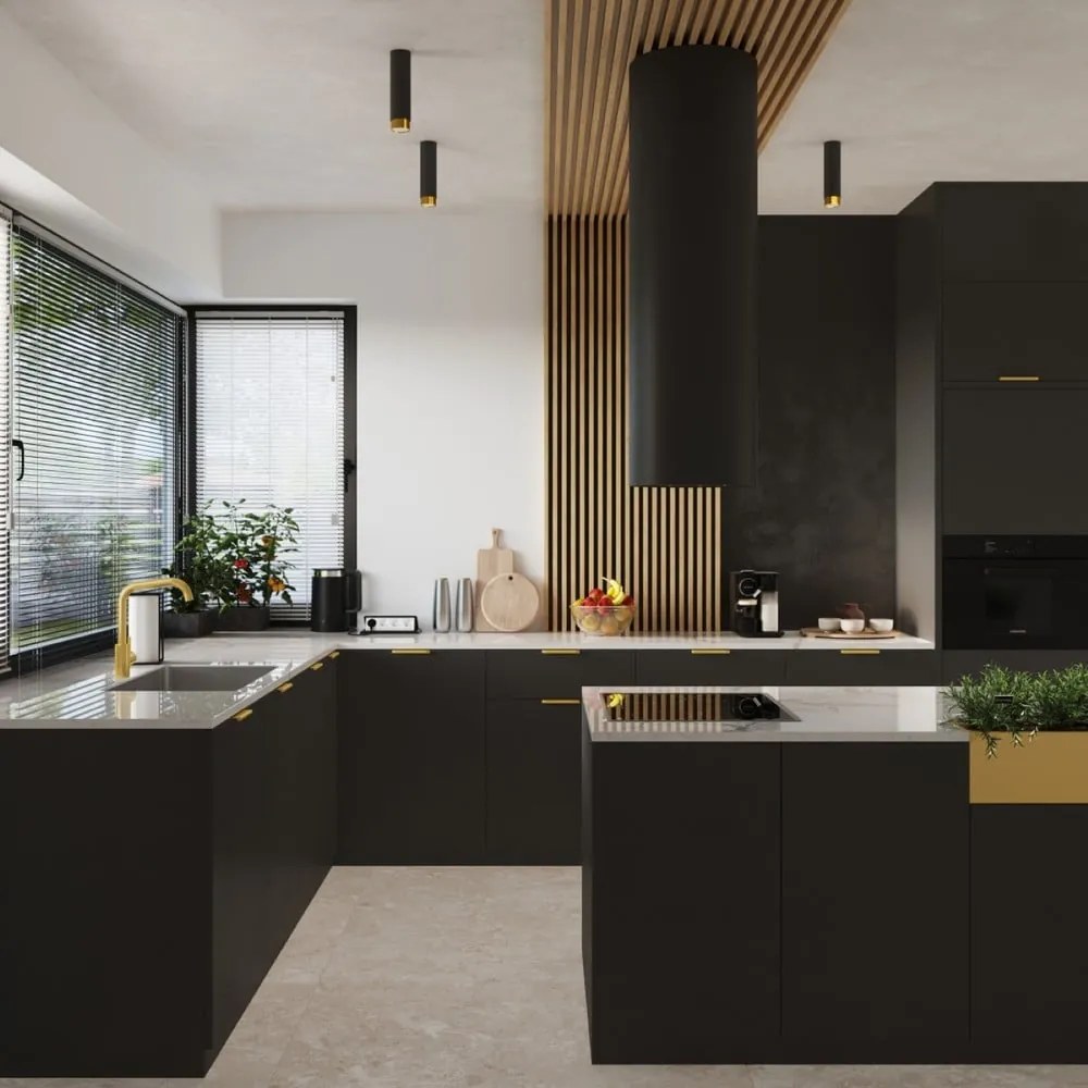 Lampa sufitowa w czarno-złotym kolorze Crown – Sollux