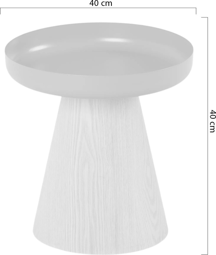 Stolik kawowy okrągły Tresel 40 cm do salonu - naturalny / zielony