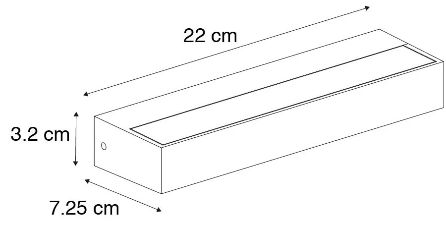 Nowoczesna lampa ścienna czarna 22cm z LED IP65 - Hannah