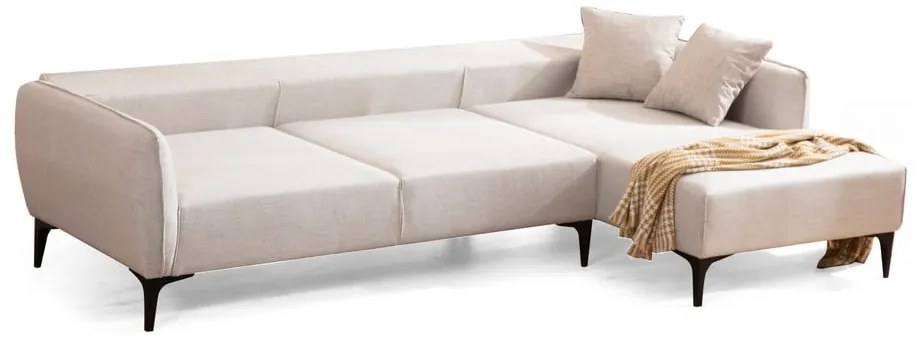 Biała sofa narożna Belissimo, prawy narożnik – Balcab Home