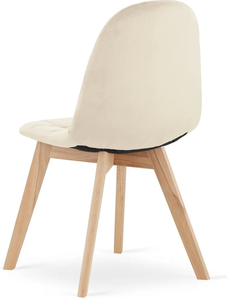 Promocja Beżowe aksamitne krzesło do jadalni BORA II jakość