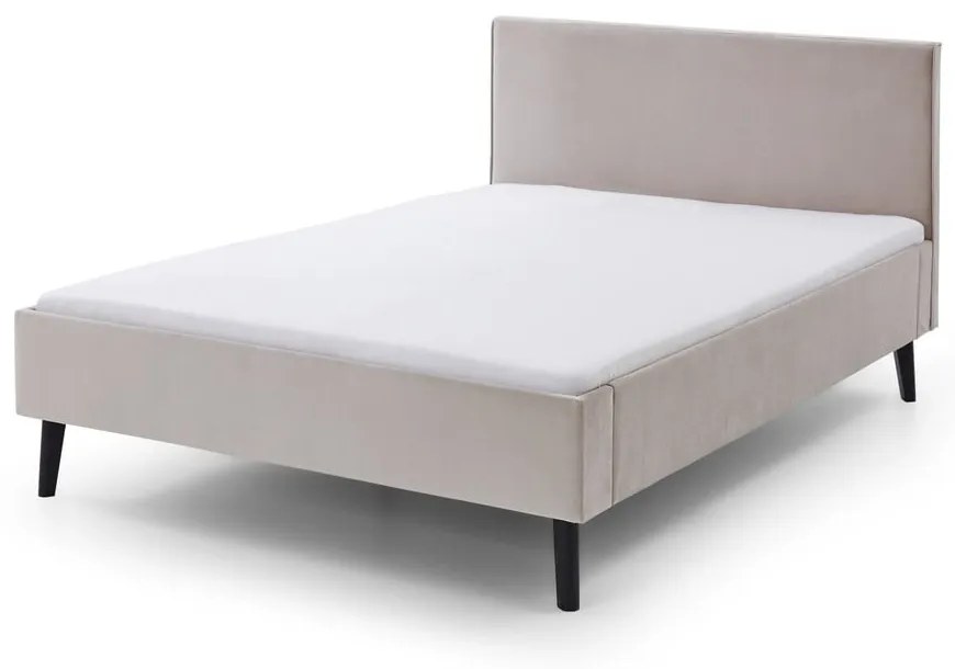 Białe/kremowe tapicerowane łóżko dwuosobowe bez stelaża 140x200 cm Leira – Meise Möbel