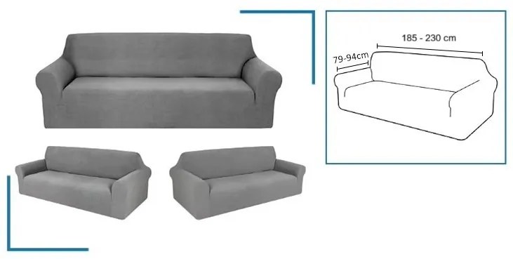 Napinane pokrycie na 3-osobową sofę CORDA Kolor: Kremowy