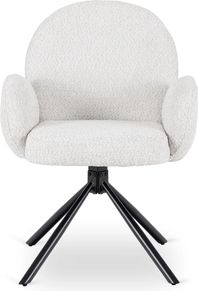 Krzesło Tapicerowane Obrotowe do Salonu MUSSO Szare Nowoczesne