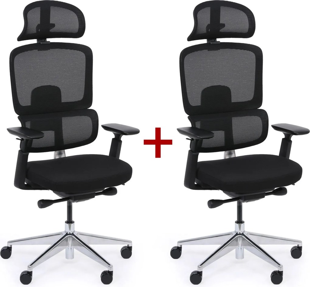 Krzesło biurowe WILMOT MF 1+1 GRATIS, czarna rama, czarna