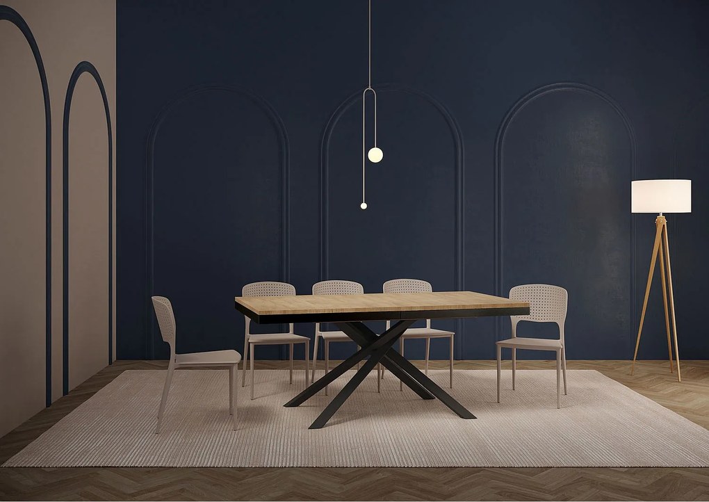 Stół rozkładany 180/284x90 cm Karida Evolution dąb naturalny rama i nogi antracytowe