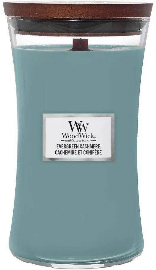 WoodWick Świeca zapachowa w dużym wazonie Evergreen Cashmere, 609 g
